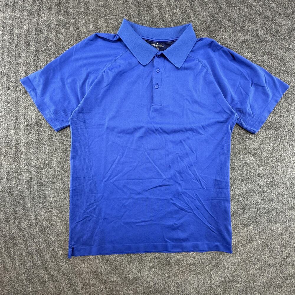 Fabletics Polo Shirt Mens XL Royal Blue Performance Golf Nylon Blend Stretch